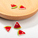 Handcrafted Ceramic Watermelon Slice Pendants Set 5 Pieces 19mm Colorful Porcelain Charms for DIY Jewelry