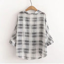 Striped Plaid Loose Black Vest Two Piece Set Women Blouse Shirt Female Clothing Tops