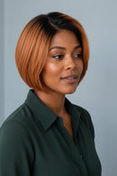 Ombre Short Straight Wigs For Women Glueless Pixie Cut Short Human Hair Bob Wig Natural Hairline