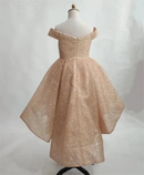 Girls Dresses Zipper Back Beautiful Flower Girl Dress Kids Birthday Gown