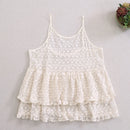 Girl See Through Mesh Lace Embroidery Camis Women Spring Summer Ruffles Casual Tank Tops