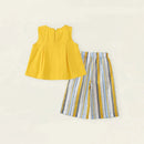 Summer Children's Clothing Women's Treasure Cute Doll Shirt Striped Pants Set Hat Included
