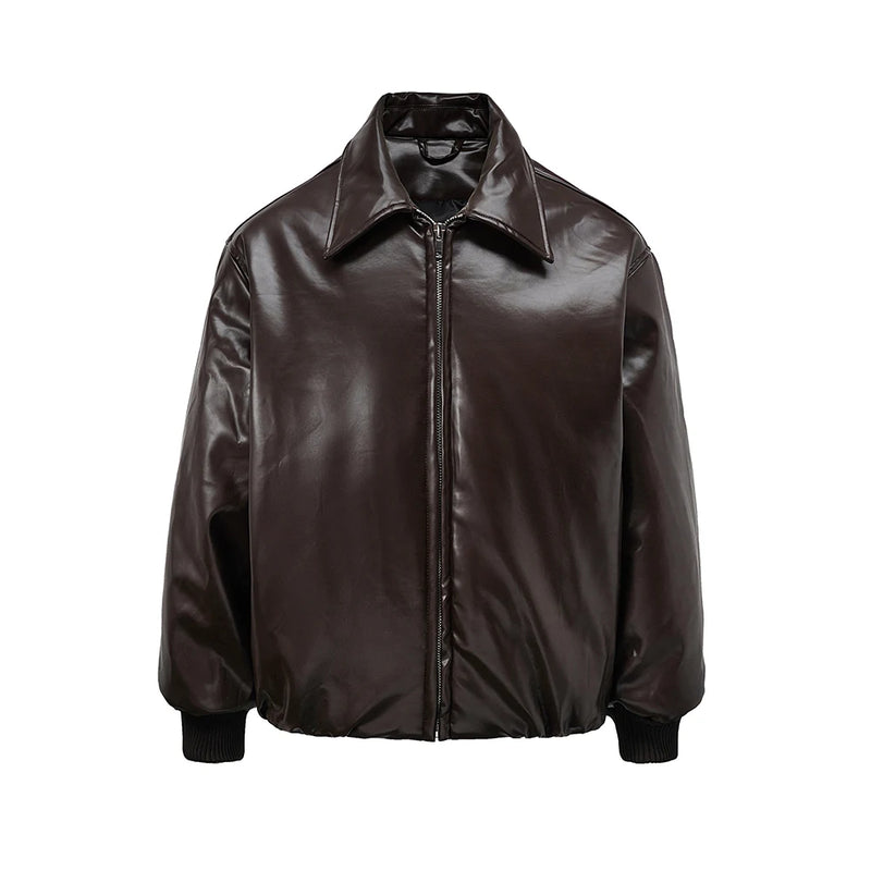 Outwear Winter Leather Thick Clothes Mens Windbreaker Wadded Jacket Oversized