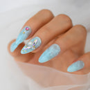 Luxury Press On Nails Pearl Wings Bling False Almond Fake Nails Set Unique Designs For Women Girls