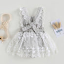 Baby Girls Floral Lace Romper Dress Summer Casual Flying Sleeves Strap Jumpsuit for Toddler Newborn Girl Clothing