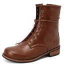 Motorcycle Boots Shoes Woman Lace-up Autumn Winter Ankle Riding Boot