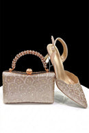 Crystal Shoes And Bag Set For Wedding Woman Pumps Sandal Pumps Shoes And Bag Set