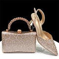 Crystal Shoes And Bag Set For Wedding Woman Pumps Sandal Pumps Shoes And Bag Set