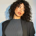 Clearance Black 16inch Kinky Curly Human Hair Wigs For Women Hair Glue Wigs