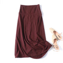 Spring Women Sarong With Buckle Red Midi Skirt Elegant Summer