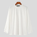 Men Loose All-match Solid O-Neck Handsome Male Long Sleeve T-shirts