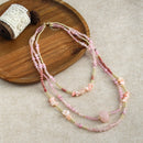 Bohemian Elegant Women's Jewelry Turquoise Natural Stone Glass Hematite Beaded Necklace