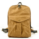 Retro backpack outdoor travel backpack waterproof wax canvas patchwork leather hiking bag