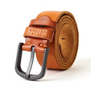 Top Genuine Leather Belts Men Luxury Military Strap Male Wide Pin Buckle For Jeans