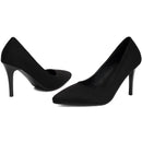 Pair of black high-heeled shoes on a white background, Obroi