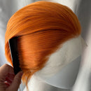 Short Bob Cut Cosplay Wigs for Men Light Orange Women Free Part Wig Glueless 13x4 Wig Natural Hairline 150%