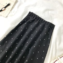 Summer Women Black Polka Dot Chiffon Long Skirt Elegant Lady Skirts Casual Boho Beach Vintage Slim Skirt