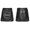 Women's Punk Leather Short Skirt Daily A-Line Handsome Mini Skirts Two Colors Available Women Clothing