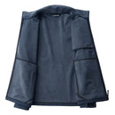 Mens Autumn Winter Tactical Soft Shell Jackets Outdoor Fleece Lined Full Zip Multi-pocket Windproof Warm Hiking Ski Safari Coats