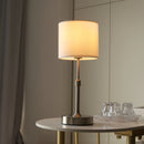 Table Lamp Copper White Linen Fabric USB Touch Cordless Dimmer Reading Table Light