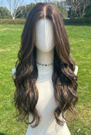 Wavy human Hair Full Lace Human Hair Wig Full Lace Wig With Baby Hair For Women Natural Darkest Brown