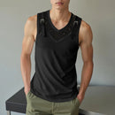 Men Tops Lace See Through Male Vests Sleeveless Summer Men Clothing