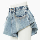 Women Ruffled Hem Casual Denim Shorts Personality Jeans