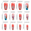 Summer Fresh False Nails Tips Long Cute Underwater World Press On Nails Ocean Series Wearable Nails Coral Nails
