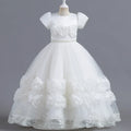 Puffy Flower Girls Dress Children Christmas Costume Kids Pageant Party Bridesmaid Dresses For Girl