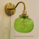 Wall Sconce with Switch Brass Wall Light Glass Globe Wall Lamp