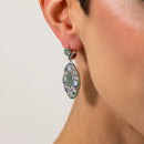Natural Sky Blue Topaz Hyperbole Earrings 925 Sterling Sliver Gemstone Vintage Drop Earrings For Women Party