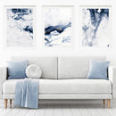 Set of 3 Abstract Ocean Canvas Paintings Modern Atmosphere Minimalist Gallery Art Poster Bedroom Wall Art