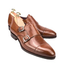 Double Monk Strap Luxury Men Shoes Genuine Leather Handmade Designer Business Dress Shoes for Men Original