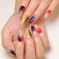 Blue Purple Starry Sky Stars Nail Art False Nails Detachable Finished Fake Nails Press on Nails