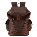 Brown leather backpack on a white background, Obroi