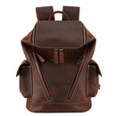 Brown leather backpack on a white background, Obroi