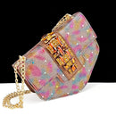 Rhinestone Metal Design Strange High Heel Style Peep Toe Shoes and Bag Set