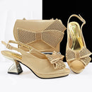 Elegant Women High Heels for Peep Toe Sandals Design Shoes and Bags Matching