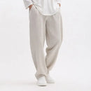 Men Casual Pants Linen Wide Trousers Male Loose Style Trend Stylish Classic