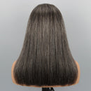 Bob Wig Human Hair Salt and Pepper Grey Wigs 13X4 Straight Lace Frontal Wigs Human Hair Natural Hairline Gray Wigs
