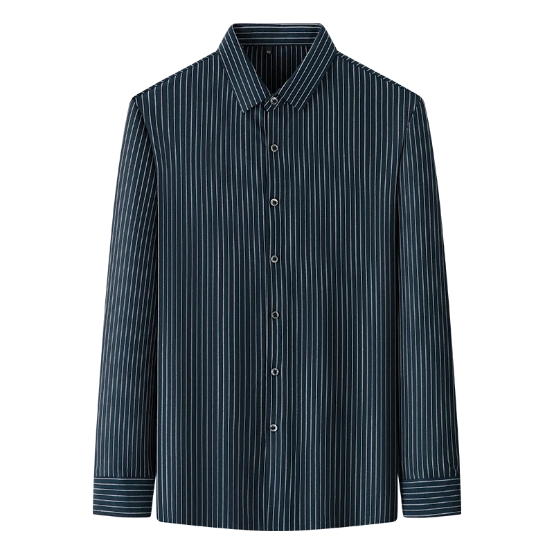 Autumn Winter Men Striped Business Casual Shirts Men's Clothing Comfortable Soft Male