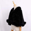 Luxury Genuine Mink Fur Knitted Shawl Wrap Opera Cape Fox fur women Lady mink fur coat Jacket Stole