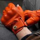 Motorcycle Gloves For Men Half Finger Vintage Leather Breathable Riding Gloves Moto Motocross Protective Gloves