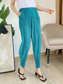 Women Folds Bloomers Ladies Vintage Commuted Trousers Female Solid Harem Pants