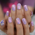 Hand with iridescent pink nail polish on a blurred background, Obroi