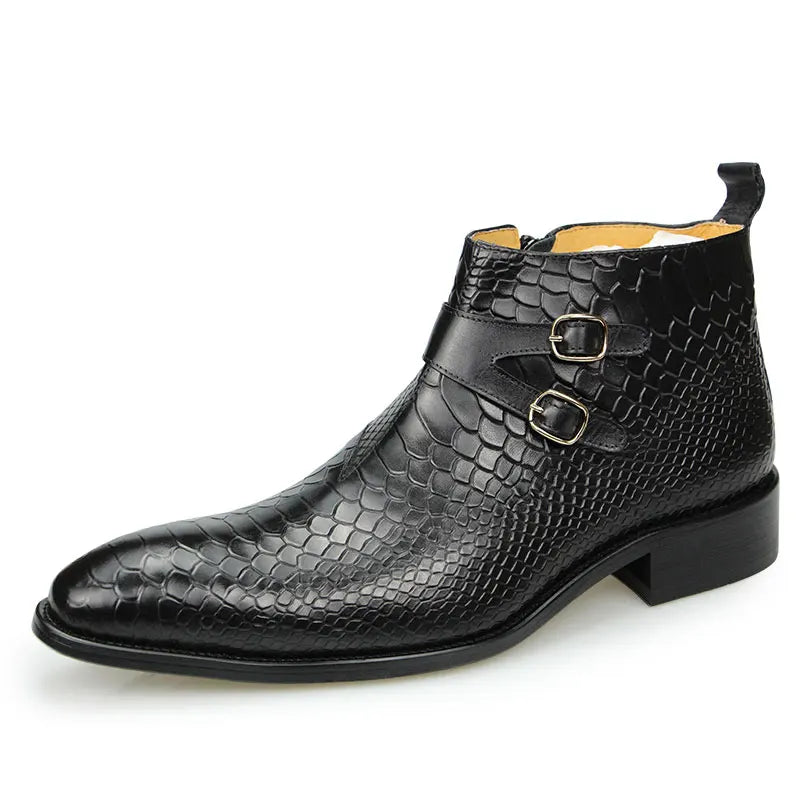 Casual Shoes Man Boots Genuine Leather Ankle Formal Zipper Dress Shoes Safety