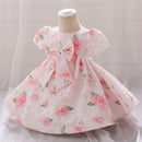 Baby Girls Dress Flower Infant Birthday Dresses Puff Sleeve Christening Gowns Baby Baptism Clothes Party Wedding Dresses