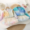 Girls Dress Autumn and Winter Red Celebration Children's Dress Christmas Girls Performance Dress