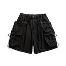 Black cargo shorts on a white background, Obroi