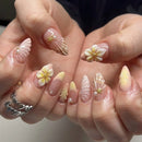 Blue Crocodile Gold Glitter Starfish Summer Nails Detachable Finished Nails Press on Nails